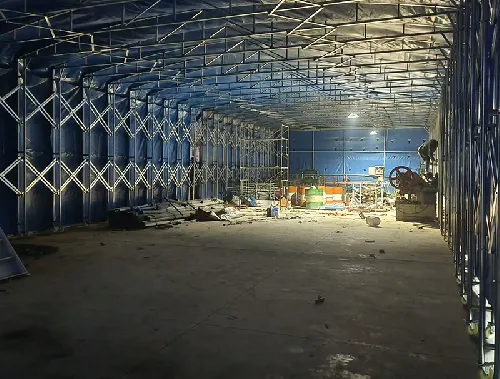 工业封闭移动伸缩作业仓库大篷