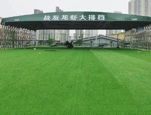 洛阳美食街大排档烧烤篷安装