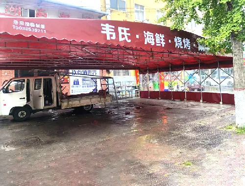 洛阳烧烤大排档推拉篷定制案例